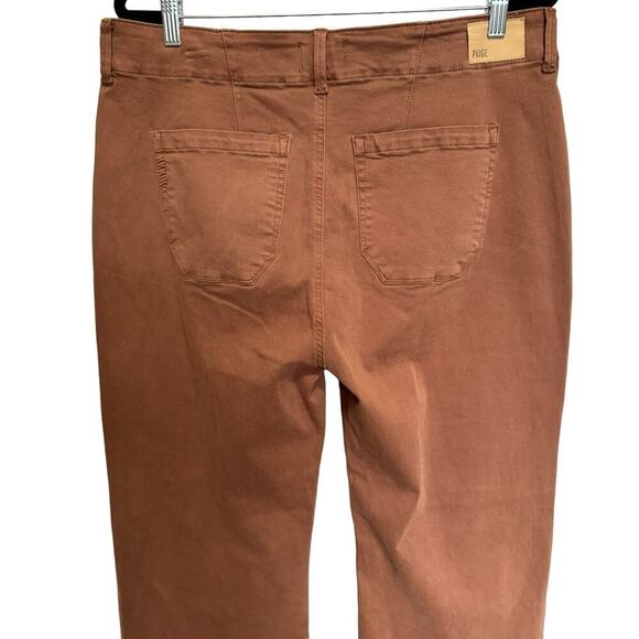 Paige Brooklyn Jeans Double Button Waistband Flare High Waisted Orange Size 33 - Picture 6 of 11